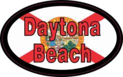 Flag Oval Daytona Beach Sticker