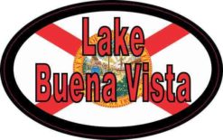 Oval Florida Flag Lake Buena Vista Sticker
