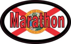 Oval Florida Flag Marathon Sticker