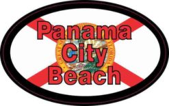 Flag Oval Panama City Beach Sticker