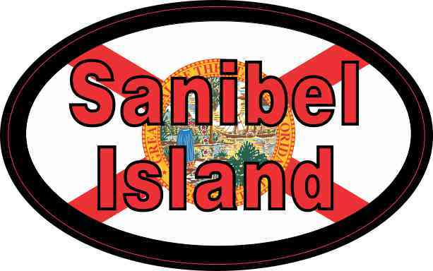 Oval Sanibel Island Sticker
