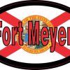 Flag Oval Fort Meyers Sticker