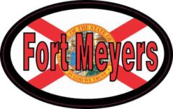 Flag Oval Fort Meyers Sticker