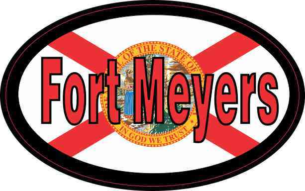 Flag Oval Fort Meyers Sticker