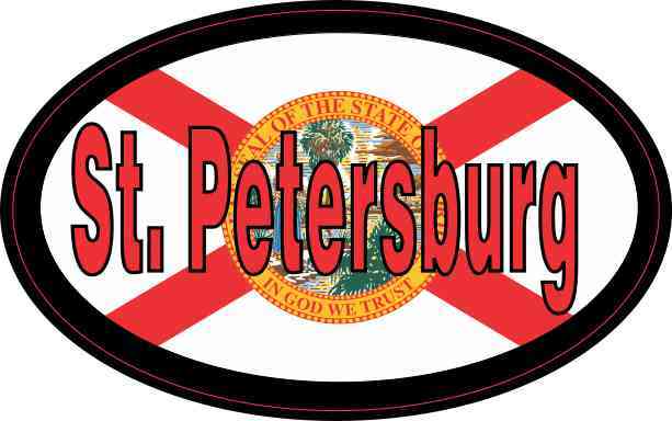 Oval Florida Flag St. Petersburg Sticker