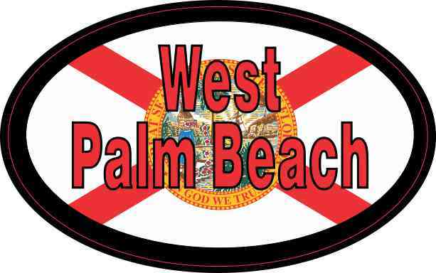 Flag Oval West Palm Beach Sticker