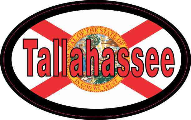 Oval Florida Flag Tallahassee Sticker