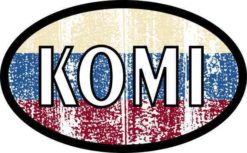 Oval Russian Flag Komi Sticker