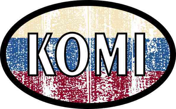 Oval Russian Flag Komi Sticker