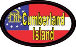 Oval Georgia Flag Cumberland Island Sticker