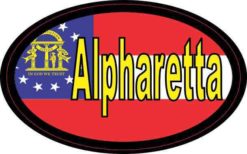 Oval Georgia Flag Alpharetta Sticker