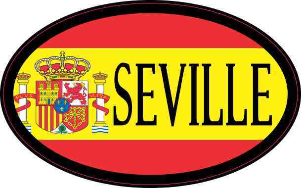 Flag Oval Seville Sticker
