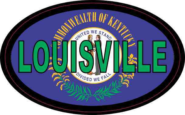 Flag Oval Louisville Sticker