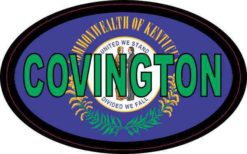 Flag Oval Covington Sticker