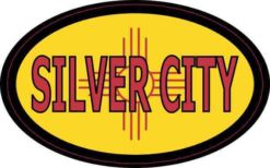 Oval New Mexico Flag Silver City Sticker