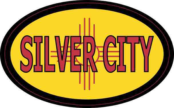 Oval New Mexico Flag Silver City Sticker
