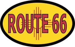 4in x 2.5in Oval New Mexico Flag Route 66 Sticker