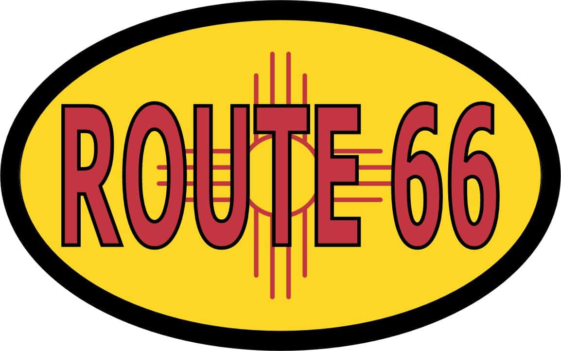 4in x 2.5in Oval New Mexico Flag Route 66 Sticker