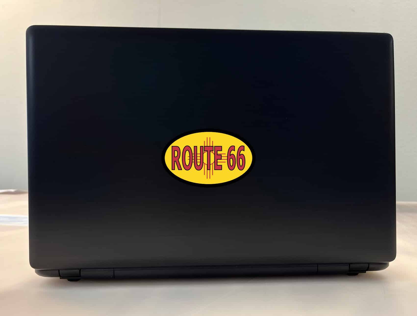 4in x 2.5in Oval New Mexico Flag Route 66 Sticker - Image 3