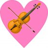 Pink Violin Heart Sticker