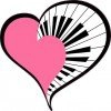 Pink Piano Heart Sticker