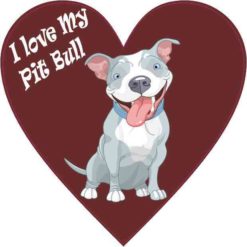 I Love My Pit Bull Heart Sticker