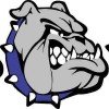 Right Facing Blue Collared Bulldog Stickers