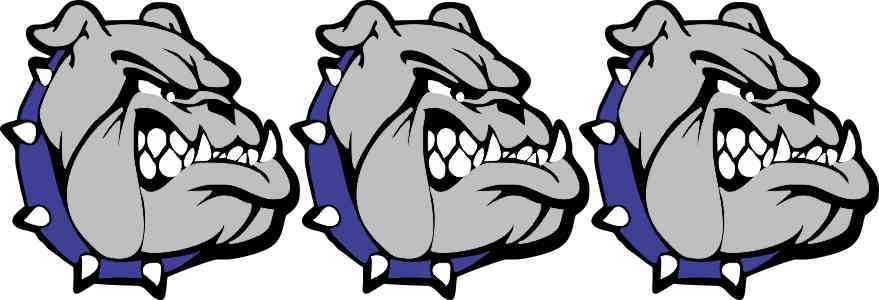 Right Facing Blue Collared Bulldog Stickers