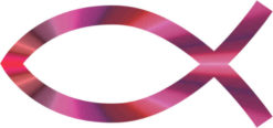 Pink Rays Christian Fish Sticker