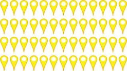 Yellow Map Pointer Stickers