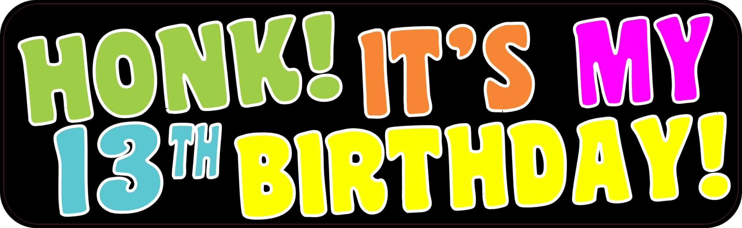 10in x 3in Honk! It's My 13th Birthday Magnet