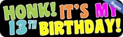 10in x 3in Honk! It's My 13th Birthday Magnet