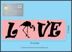 10in x 3in Love Flamingo Bumper Sticker