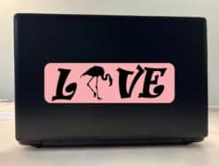 10in x 3in Love Flamingo Bumper Sticker
