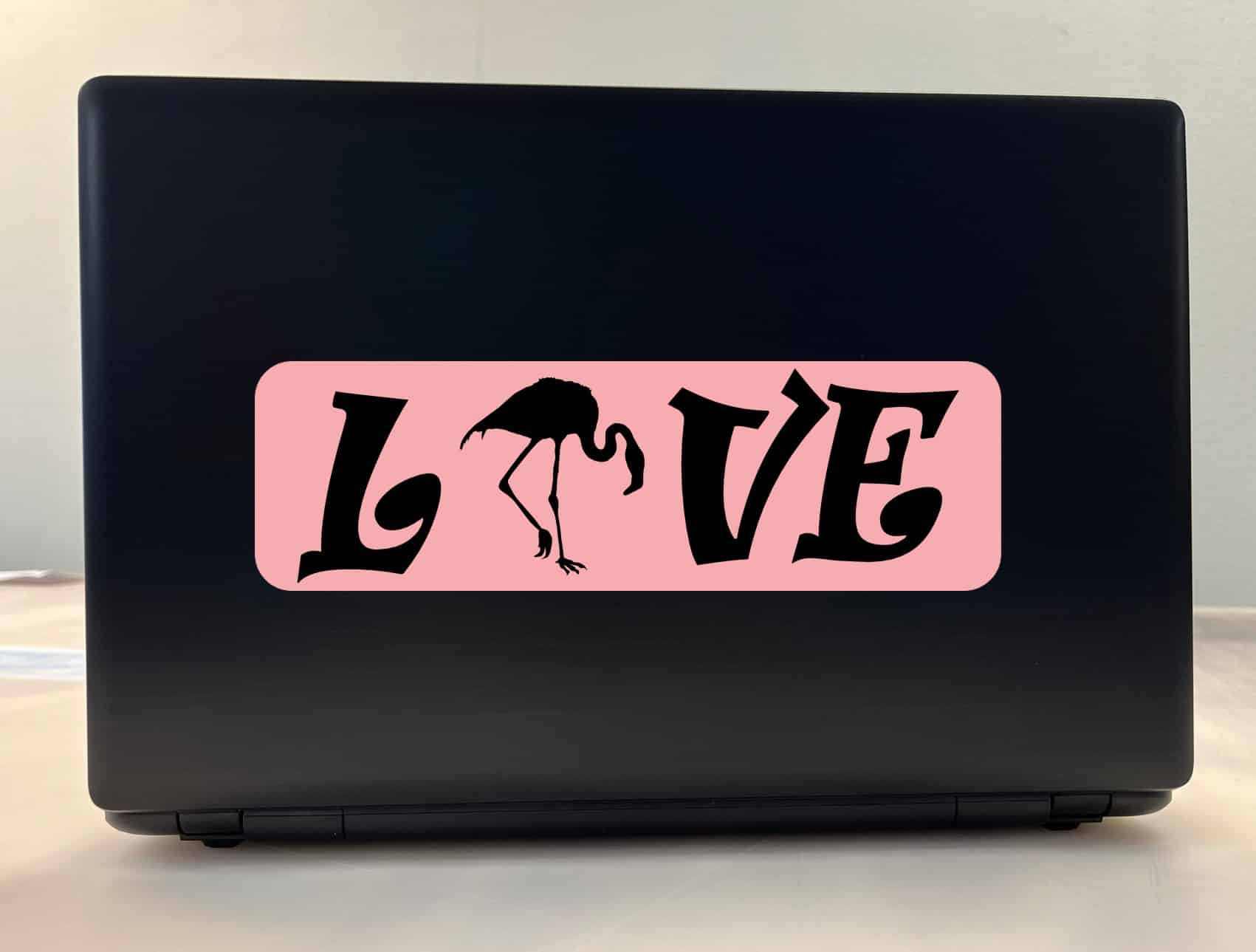 10in x 3in Love Flamingo Bumper Sticker