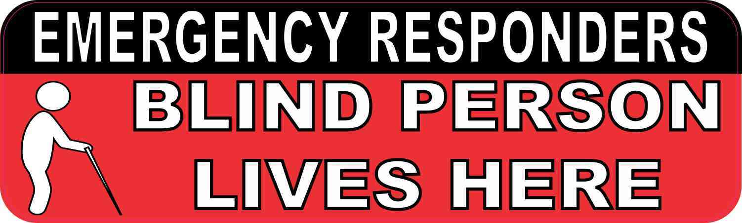 Symbol Blind Person Lives Here Magnet