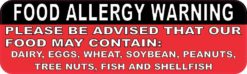 Food Allergy Warning Magnet