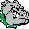 Right-Facing Green Collared Bulldog Sticker