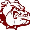 Red and White Bulldog Sticker