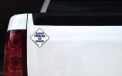 Alternative view of 5in x 5in Blue White Baton Twirler On Board Magnet