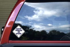 Alternative view of 5in x 5in Blue White Baton Twirler on Board Sticker