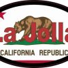 Oval Californian Flag La Jolla Sticker