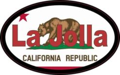 Oval Californian Flag La Jolla Sticker