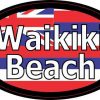 Oval Hawaii Flag Waikiki Beach Sticker