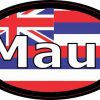 Oval Hawaii Flag Maui Sticker