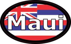 Oval Hawaii Flag Maui Sticker