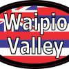 Oval Hawaii Flag Waipio Valley Sticker