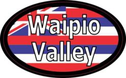 Oval Hawaii Flag Waipio Valley Sticker