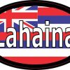 Oval Hawaii Flag Lahaina Sticker