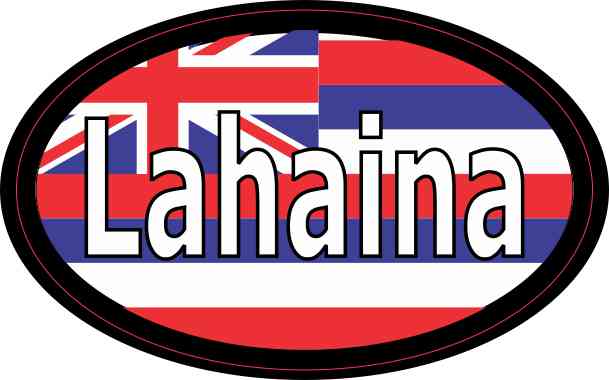 Oval Hawaii Flag Lahaina Sticker